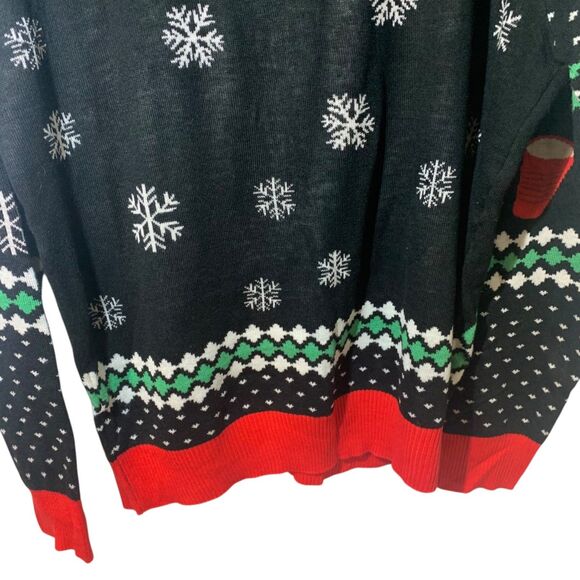 Tipsy Elves Mens Cheer Pong Game Ugly Christmas Sweater XL Holiday Party - Picture 7 of 7